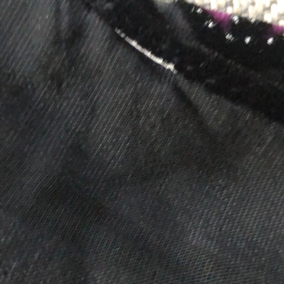 VTG Stunning PURPLE BLACK silk burnout VELVET long fringe art deco wrap shawl - Picture 10 of 15